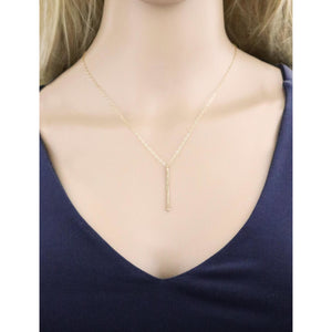 Accent Vertical Bar Hammered Necklace