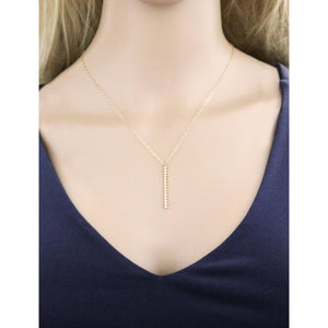 Accent Vertical Bar Flat Beaded Necklace