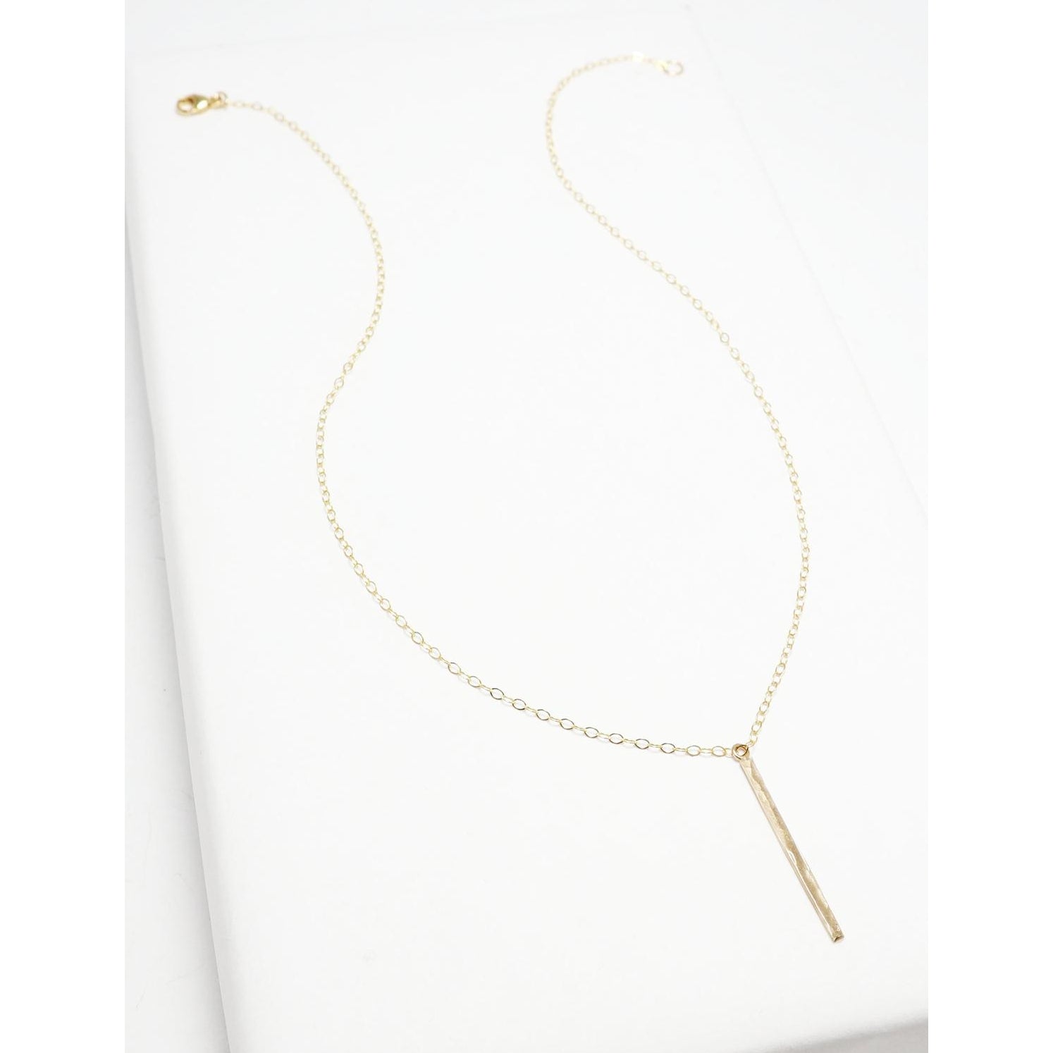 Accent Vertical Bar Hammered Necklace