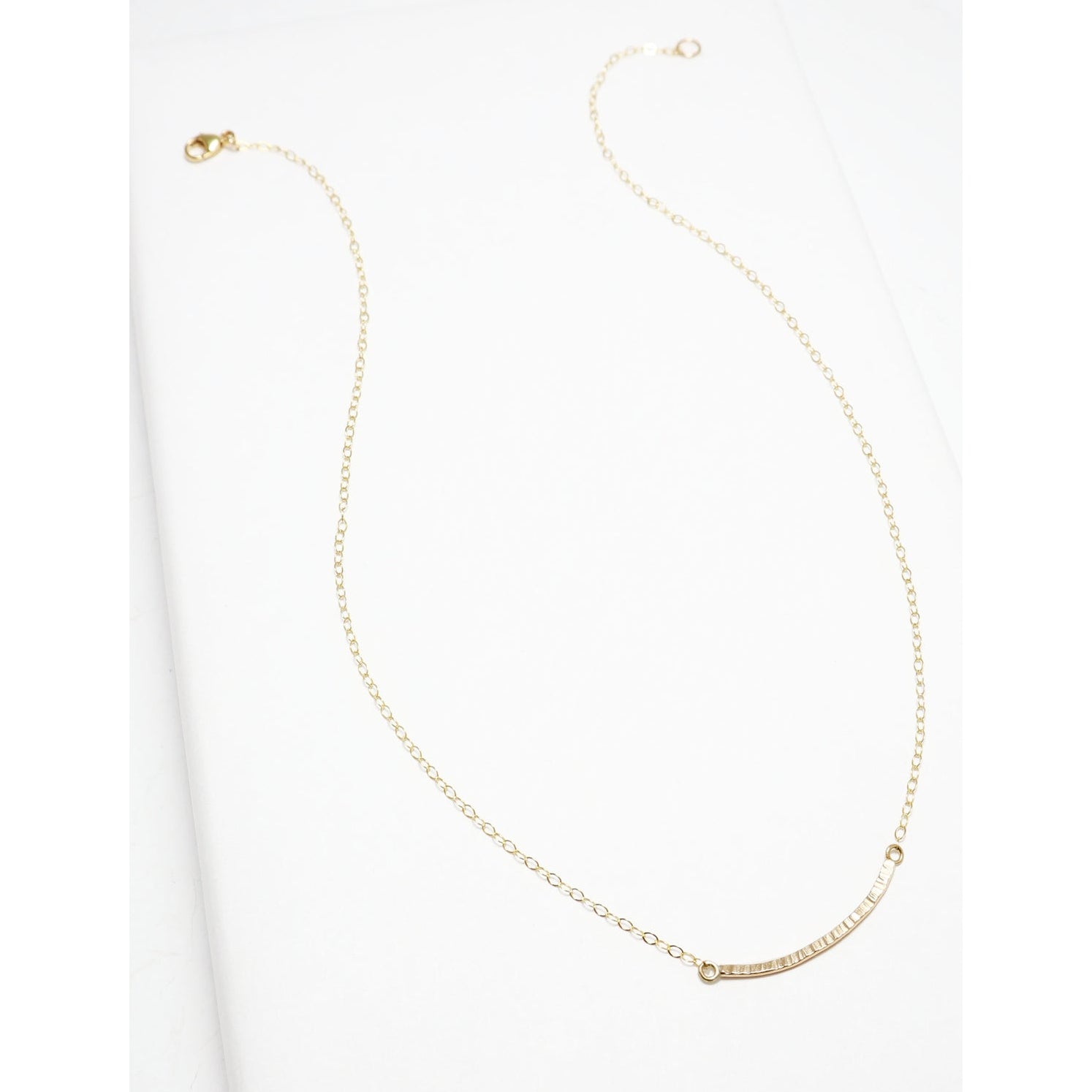 Accent Short Curved Line Hammered Necklace