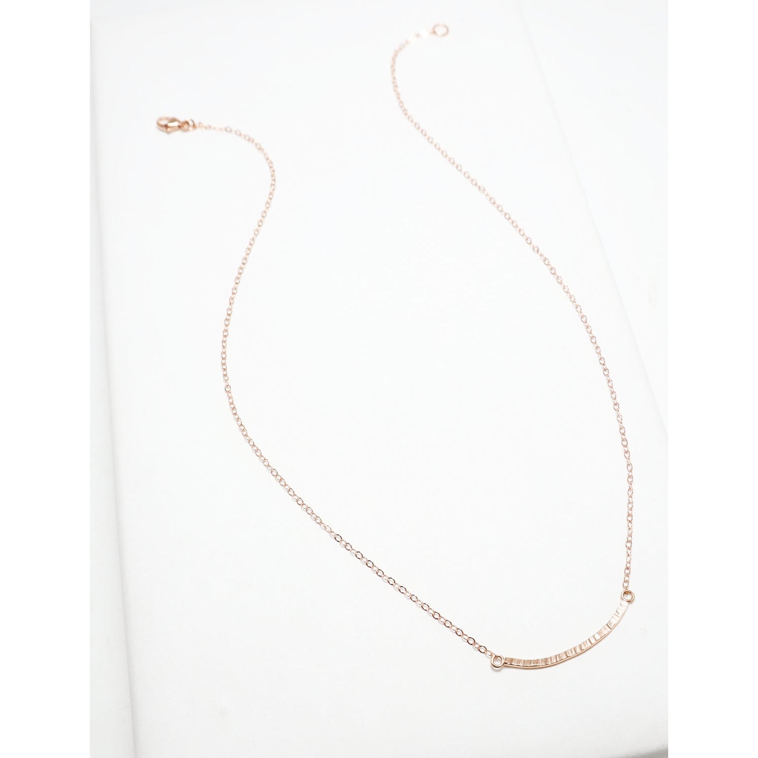 Accent Short Curved Line Hammered Necklace