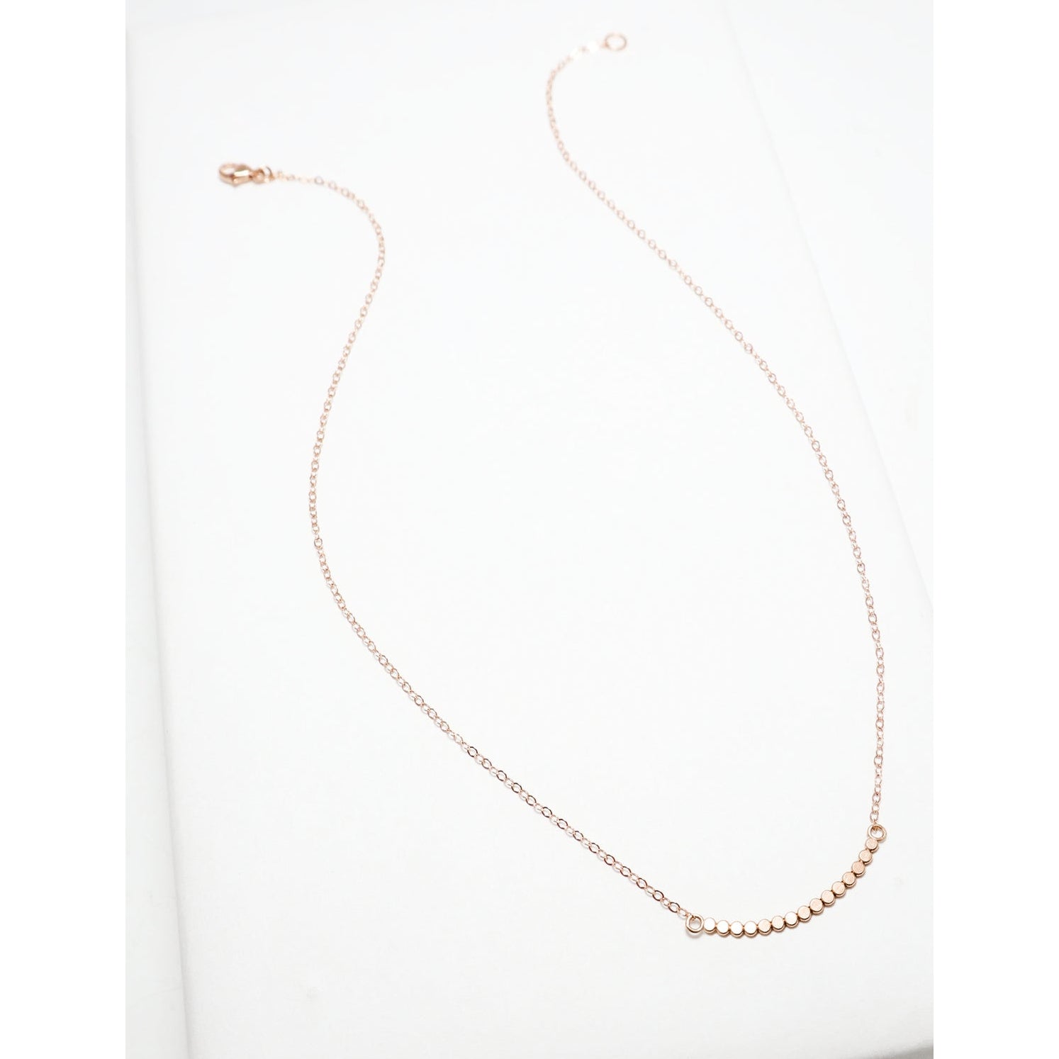 Accent Short Curved Flat Beaded Necklace