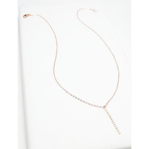 Accent Vertical Bar Flat Beaded Long Necklace