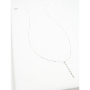 Accent Vertical Bar Hammered Long Necklace
