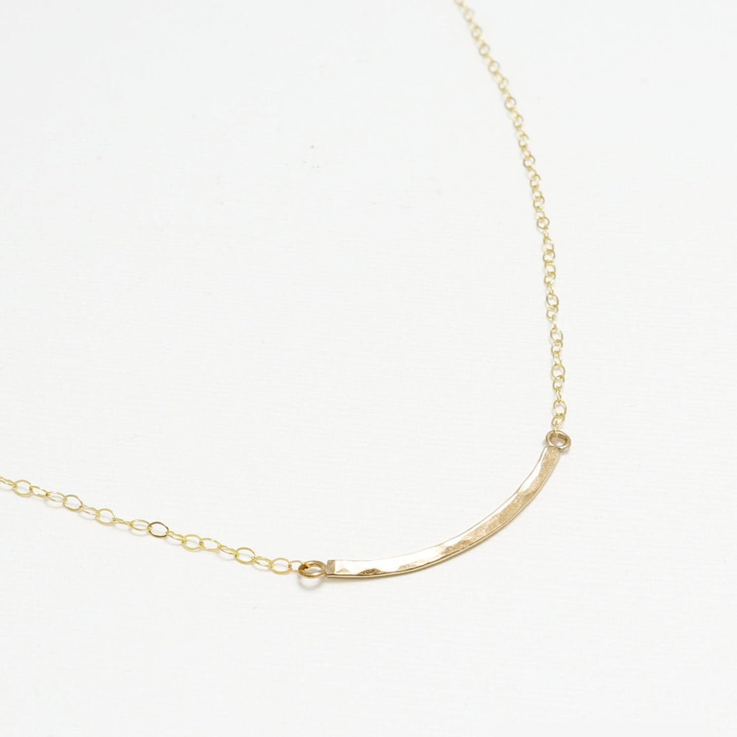 Accent Short Curved Hammered Necklace