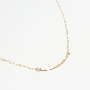 Accent Short Curved Hammered Necklace