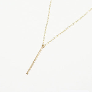 Accent Vertical Bar Hammered Long Necklace
