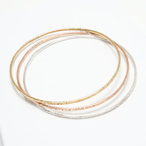 Hammered Gold Bangle Bracelet