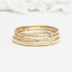 Prosperity Line Hammered Rings