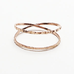 LOVEx Line Hammered Ring