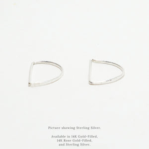 Selene Line Hammered Earrings