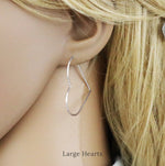 Heart Hoop Silver Large Earrings