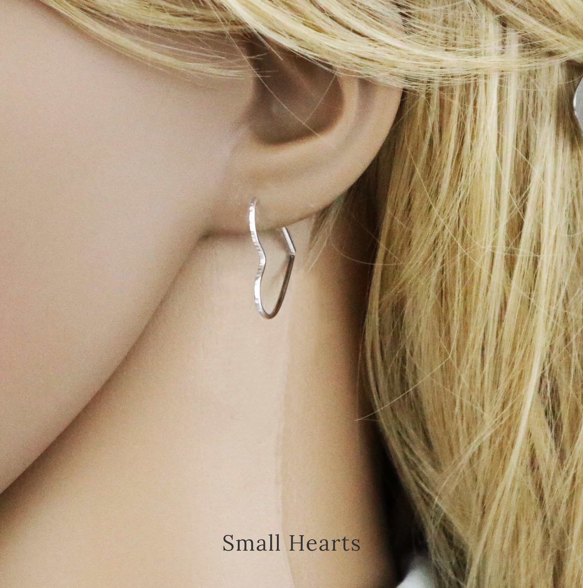 Heart Hoop Silver Earrings