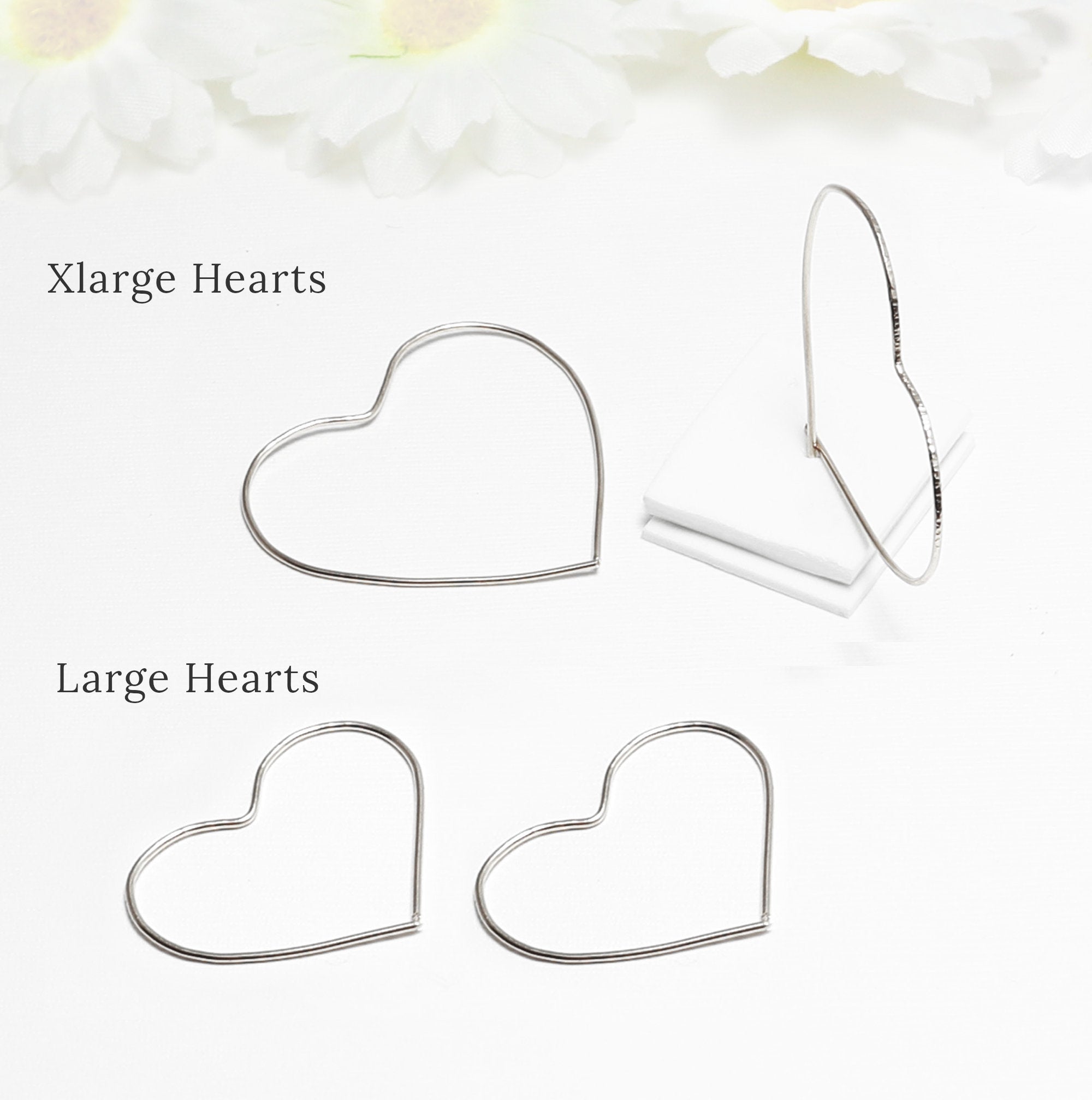 Heart Hoop Silver Large Earrings