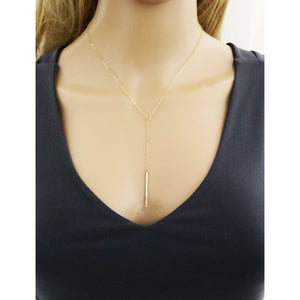 Accent Y-Style Line Hammered Necklace