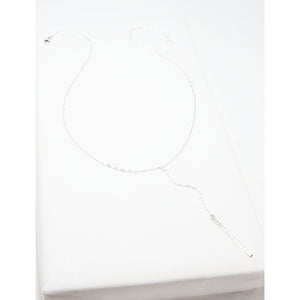 Accent Y-Style Line Hammered Necklace