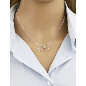 Unity Linked Dainty Circle Silver Necklace
