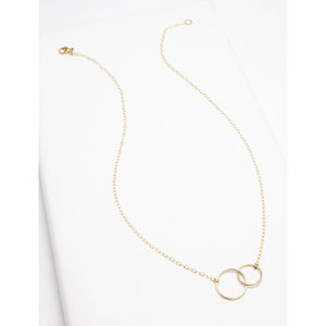 Unity Linked Dainty Circle Gold Necklace