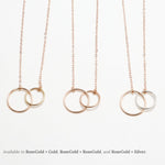 Unity Linked Dainty Circle RoseGold Necklace