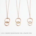 Unity Vertical Linked Circle RoseGold Necklace