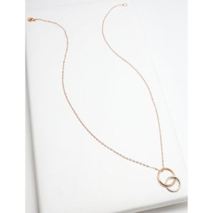 Unity Vertical Linked Circle RoseGold Necklace