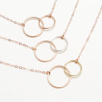 Unity Linked Dainty Circle RoseGold Necklace