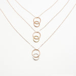 Unity Vertical Linked Circle RoseGold Necklace