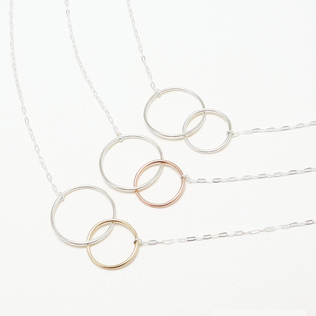 Unity Linked Large Circle Silver Necklace