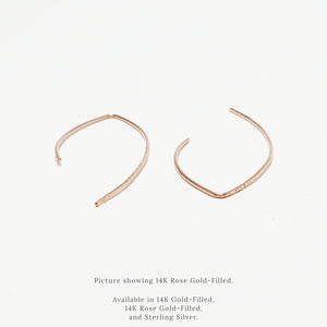 Harmony Line Hammered Arc Earrings