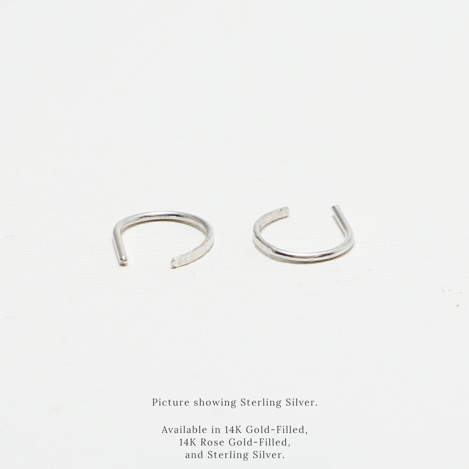 7thHeaven Line Hammered Arc Earrings