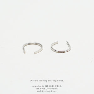 7thHeaven Line Hammered Arc Earrings