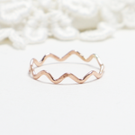Wave Small Hammered Ring